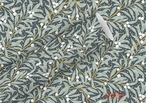 Bild von Geschenkpapier Rollen 2m x 70cm, Kraftpapier, Chris. Leaves indigo - VE 5