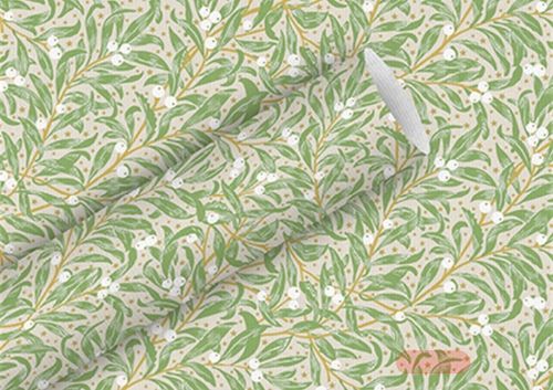 Bild von Geschenkpapier Rollen 2m x 70cm, Kraftpapier, Chris. Leaves salbei - VE 5