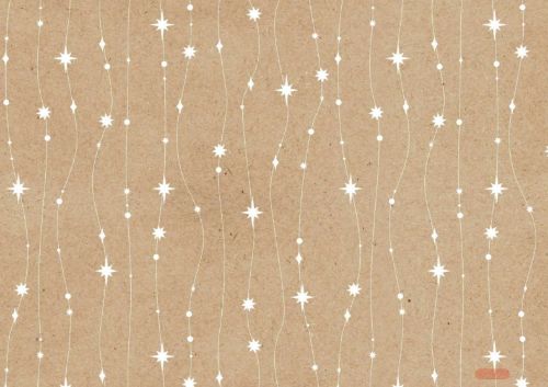 Bild von Geschenkpapier Rollen 2m x 70cm, Kraftpapier, Glitzerkette w - VE 5