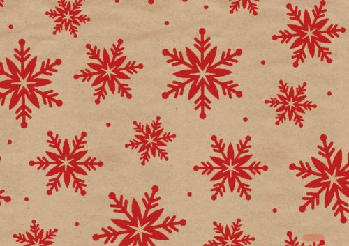 Bild von Geschenkpapier Rollen 2m x 70cm, Kraftpapier, Kristalle rot - VE 5