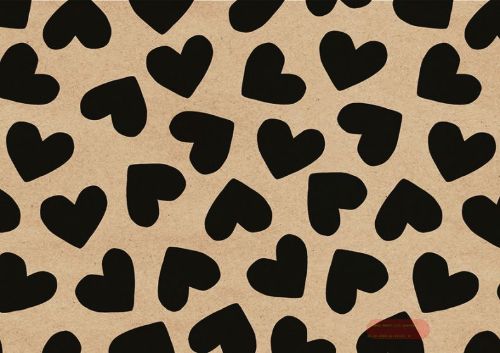 Bild von Geschenkpapier Rollen 2m x 70cm, Kraftpapier, More Amor schwarz - VE 5