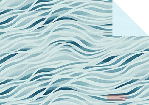 Bild von Geschenkpapier Rollen 2m x 70cm, Kraftpapier, Soft Waves seablue - VE 5