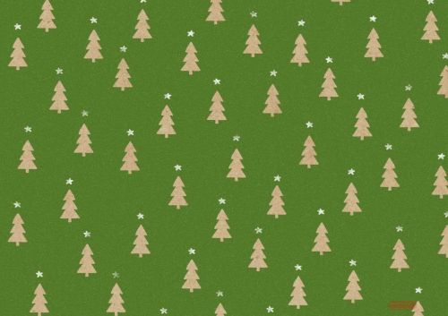 Bild von Geschenkpapier Rollen 2m x 70cm, Kraftpapier, Tiny Trees pistaz - VE 5