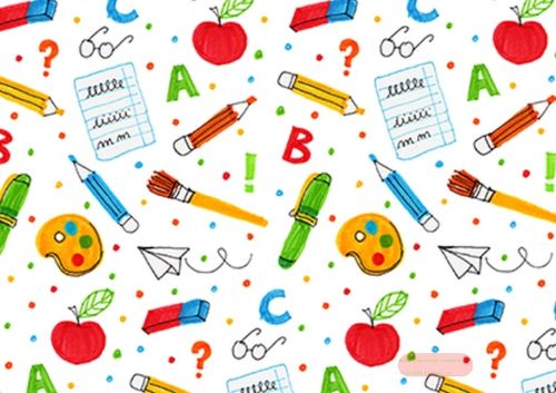 Bild von Geschenkpapier Rollen 2m x 70cm, Schule - VE 5