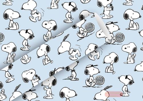 Bild von Geschenkpapier Rollen 2m x 70cm, Snoopy Happy Day blau - VE 5