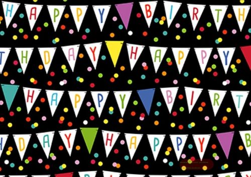 Bild von Geschenkpapier Rollen 2m x 70cm, Wimpel schwarz Colorit - VE 5