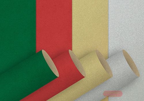 Bild von Geschenkpapier Rollen 3m x 100cm, Kraftpapier basic Uni 4-fach ass. - VE 25