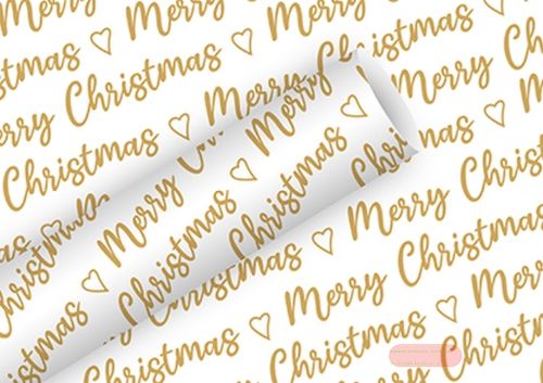 Bild von Geschenkpapier Rollen Alupapier 1,5m x 70cm, Christmas allover weiss-gold - VE 5