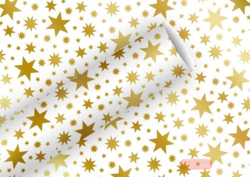 Bild von Geschenkpapier Rollen Alupapier 1,5m x 70cm, Beautiful Stars gold - VE 5