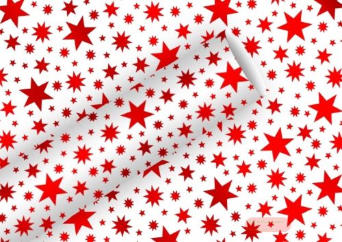 Bild von Geschenkpapier Rollen Alupapier 1,5m x 70cm, Beautiful Stars, rot - VE 5