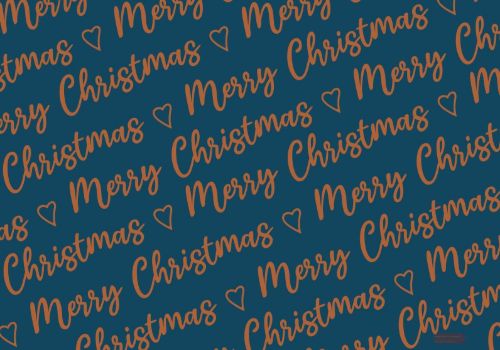 Bild von Geschenkpapier Rollen Alupapier 1,5m x 70cm, Christmas allover blau-kupfer - VE 5