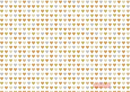 Bild von Geschenkpapier Rollen Alupapier 1,5m x 70cm, Heart to Heart gold - VE 5