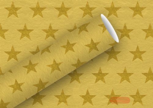 Bild von Geschenkpapier Rollen Alupapier 1,5m x 70cm, Stars gold - VE 5