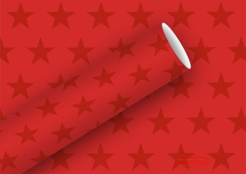 Bild von Geschenkpapier Rollen Alupapier 1,5m x 70cm, Stars rot - VE 5