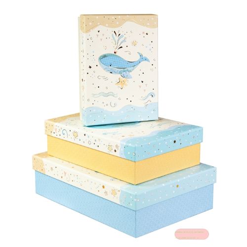 Bild von Geschenk-Sammelbox 3er Set, Grössen gem. Katalog, Blue Whale, bestehend aus:
