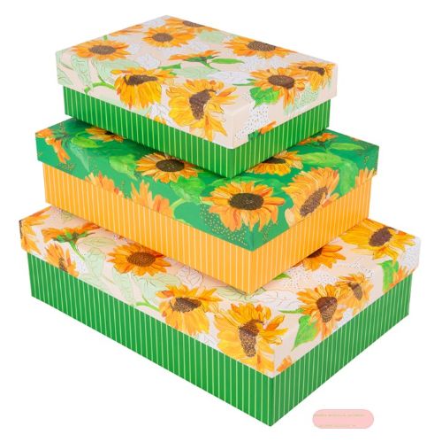 Bild von Geschenk-Sammelbox 3er Set, Grössen gem. Katalog, Sunflower, bestehend aus:
