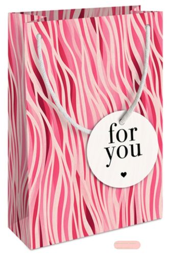 Bild von Geschenktasche Kraftpapier 12x18x6cm, Soft Waves pink - VE 10