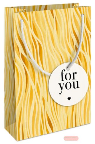 Bild von Geschenktasche Kraftpapier 12x18x6cm, Soft Waves sunny - VE 10