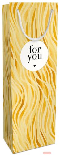 Bild von Geschenktasche Kraftpapier 12x36x10cm, Soft Waves sunny - VE 10