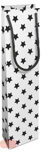 Bild von Geschenktasche Kraftpapier 7x26x6cm, Just Stars schwarz - VE 10
