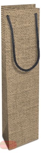 Bild von Geschenktasche Kraftpapier 7x26x6cm, Jute - VE 10