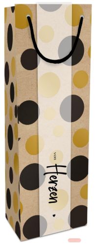 Bild von Geschenktasche Kraftpapier, 12x36x10cm, Bubbles mit Pergastr. - VE 10