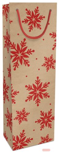 Bild von Geschenktasche Kraftpapier, 12x36x10cm, Kristalle rot - VE 10