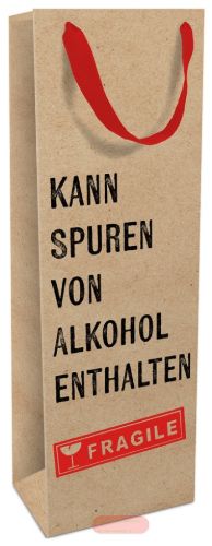 Bild von Geschenktasche Kraftpapier, 12x36x8cm, Spuren von Alkohol - VE 8