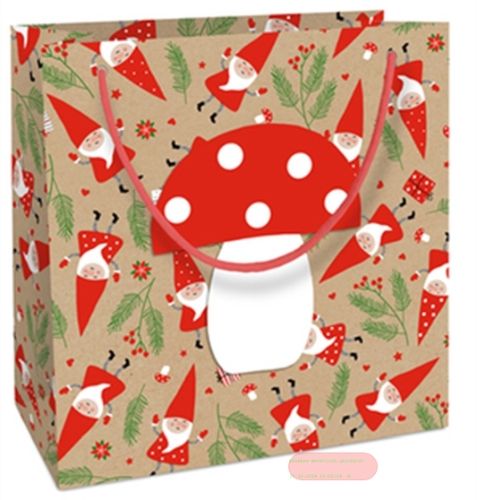 Bild von Geschenktasche Kraftpapier, 20x21x8cm, Gnomes natur - VE 10