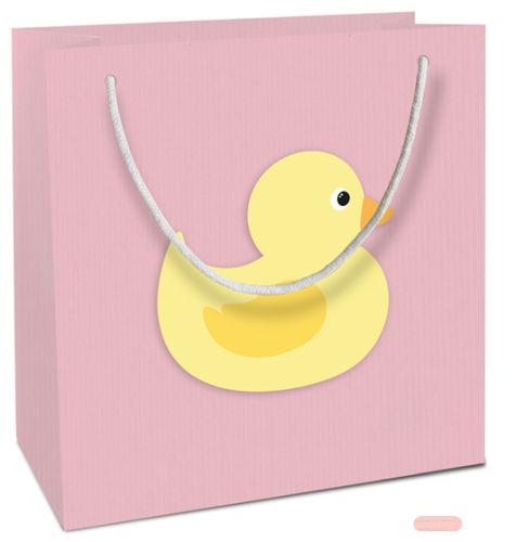 Bild von Geschenktasche Kraftpapier, 20x21x8cm, rosa Baby, Ente - VE 10