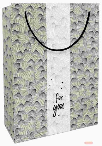 Bild von Geschenktasche Kraftpapier, 23x33x11cm, Gr.Lines mit Pergastr. - VE 10