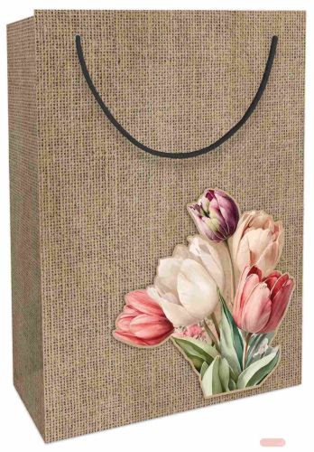 Bild von Geschenktasche Kraftpapier, 23x33x11cm, Jute Tulip - VE 10