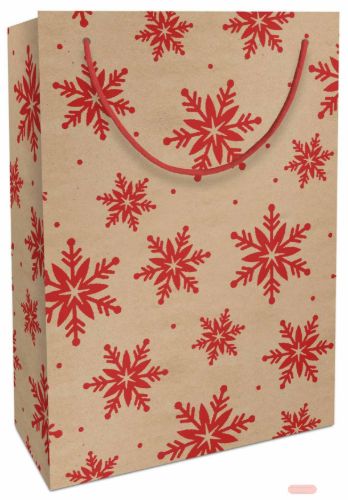 Bild von Geschenktasche Kraftpapier, 23x33x11cm, Kristalle rot - VE 10