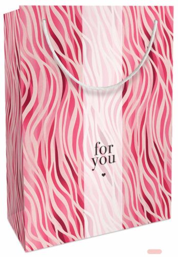 Bild von Geschenktasche Kraftpapier, 23x33x11cm, Soft Waves pink - VE 10
