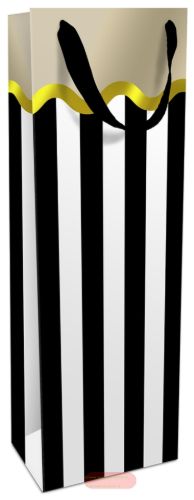 Bild von Geschenktasche Lack matt 12x36x8cm, Adria schwarz - VE 8