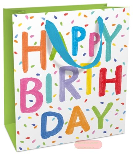 Bild von Geschenktasche laminiert matt 18x21x8cm, Birthday Painting - VE 8