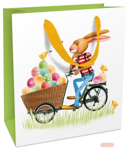 Bild von Geschenktasche laminiert matt 18x21x8cm, Eiertransport - VE 8