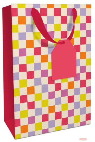 Bild von Geschenktasche laminiert matt 25x33x11cm, Check up, candy - VE 8