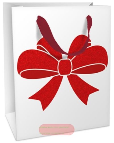 Bild von Geschenktasche laminiert matt, 11x16x5cm, Bow rot - VE 8