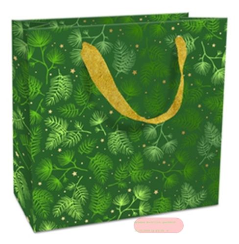 Bild von Geschenktasche matt, 17x17x8cm, X-mas Twigs forest - VE 8