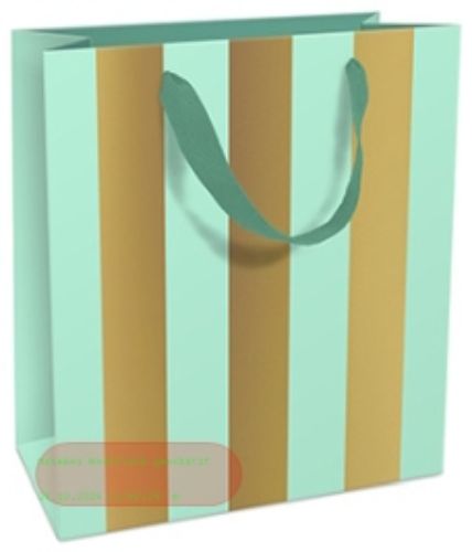 Bild von Geschenktasche matt, 18x21x8cm, Big Stripe pale sea - VE 8