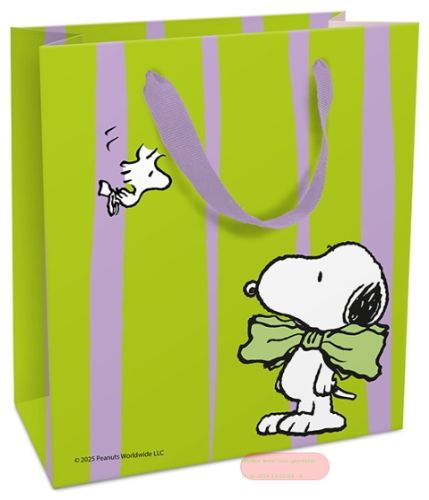 Bild von Geschenktasche matt, 18x21x8cm, Neon Snoopy grün - VE 8