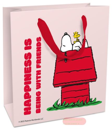 Bild von Geschenktasche matt, 18x21x8cm, Snoopy Happiness rosa - VE 8