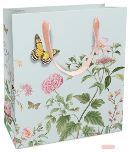 Bild von Geschenktasche matt, 18x21x8cm, Vintage Romance pale blue - VE 8