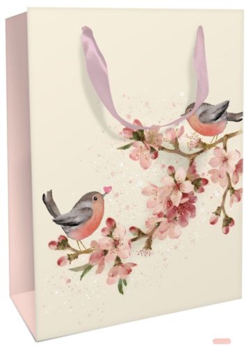 Bild von Geschenktasche matt, 26x36x13cm, Cherry Blossom Love - VE 8
