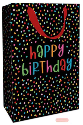 Bild von Geschenktasche matt, 26x36x13cm, Confetti Birthday - VE 8