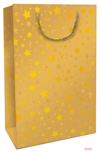 Bild von Geschenktasche matt, 26x36x13cm, Shimmering Stars gold - VE 8