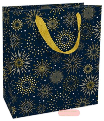 Bild von Geschenktasche met. 18x21x8cm, Firework midnight - VE 8