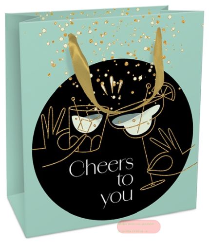 Bild von Geschenktasche matt, 18x21x8cm, Cheers to you - VE 8