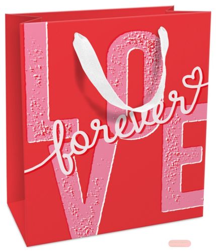 Bild von Geschenktasche matt, 18x21x8cm, Colour Love forever rot/himbeer - VE 8